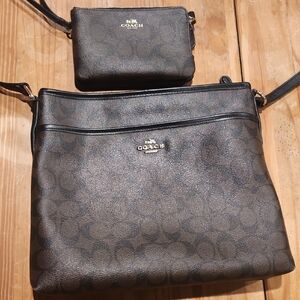 Coach Signature Brown Crossbody Bag and Wallet